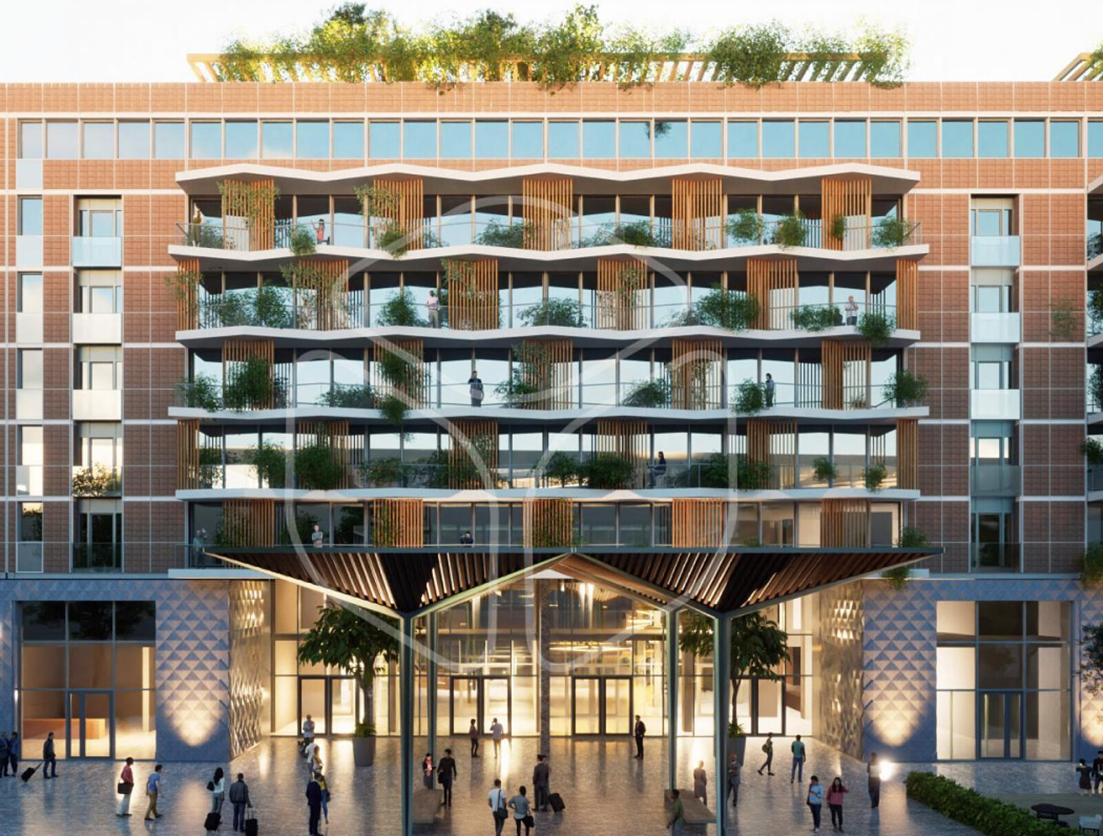 Front view of the Stayery Berlin with many windows and the entrance